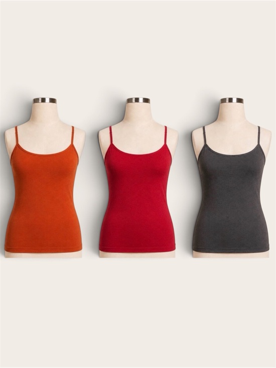 Time and Tru Tops - 3 Pack XL Cami Tank Tops Time and Tru Maurices Red Orange Gray Adjustable